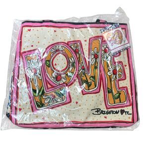Brighton Love Bug Tote Tom Clancy Hand-Sketch Art Work Valentine Heart Flowers